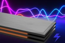 Schematic of a piezoelectric energy harvester that transforms mechanical vibrations to electrical energy.