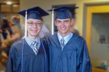 Nathan Lis, left, and Andrew Moffitt recently sold their weather data startup Innovation Weather to WeatherOptics