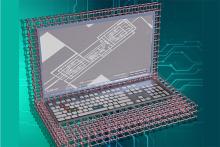 Conceptual illustration of a computer based on 2D molecules